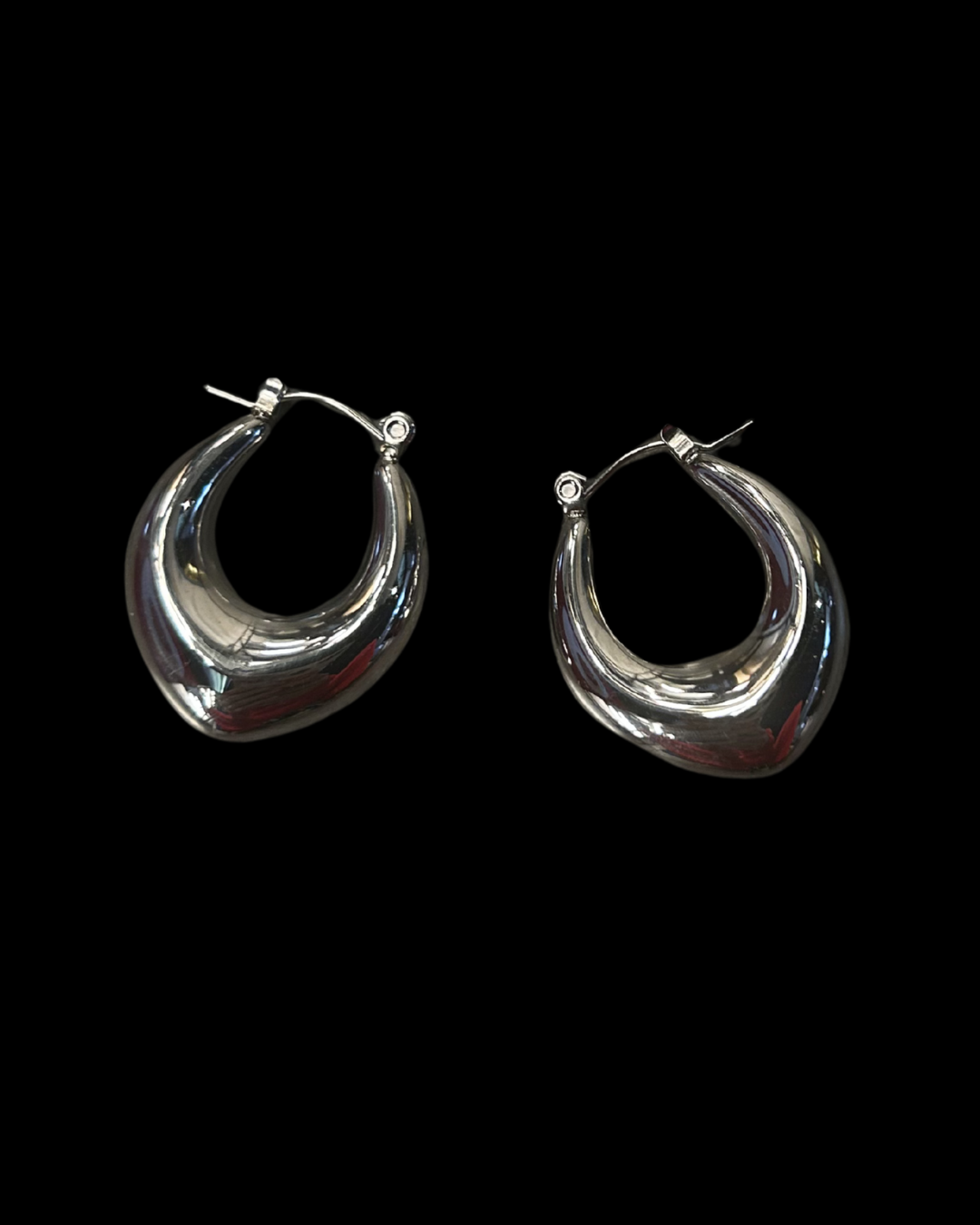 Silfurlitaðir chunky hoops