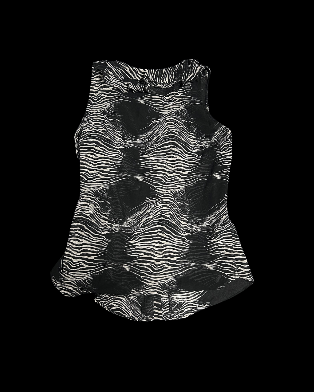 Zebra print ruffle blússa