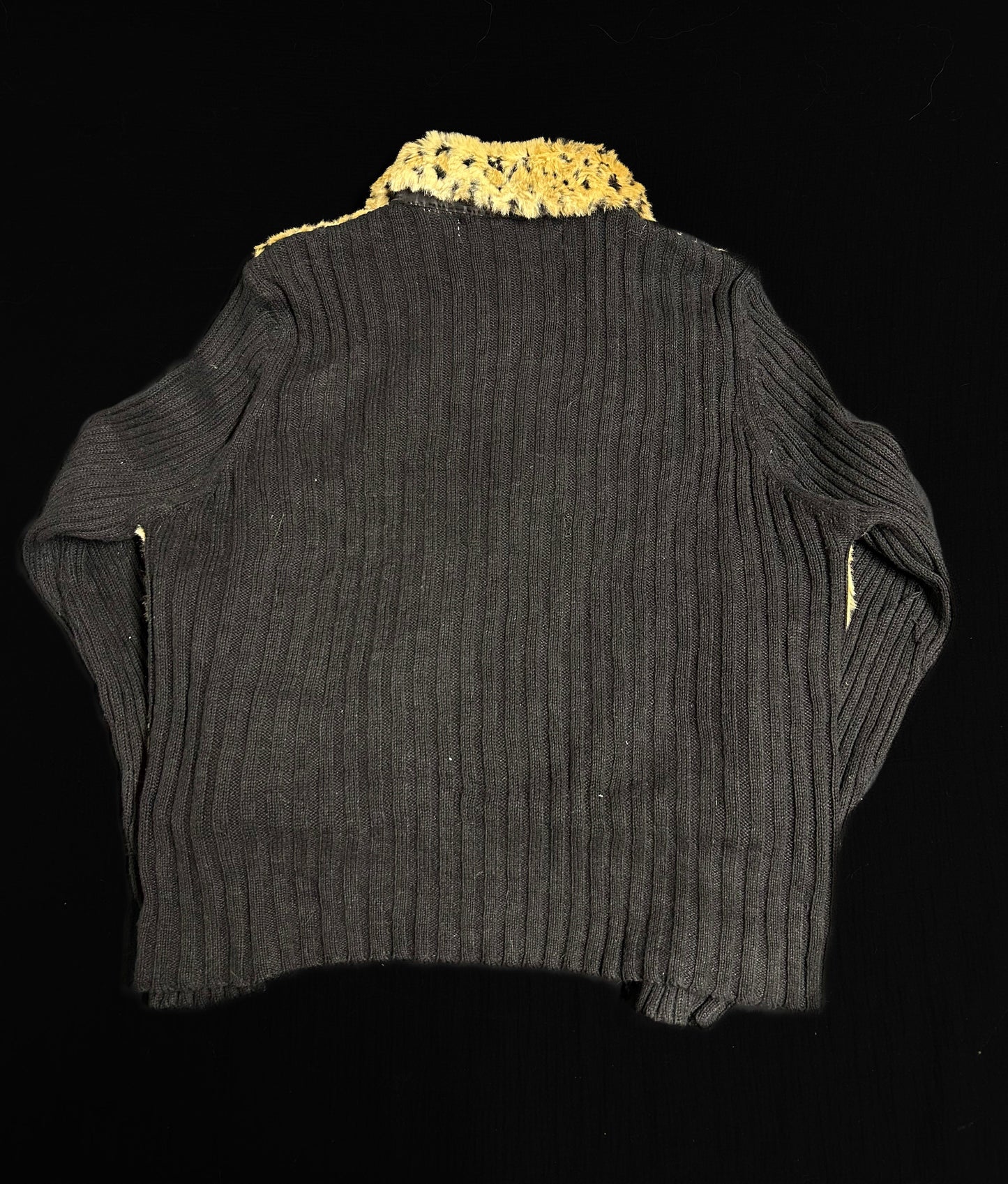 hlébarða faux fur peysa