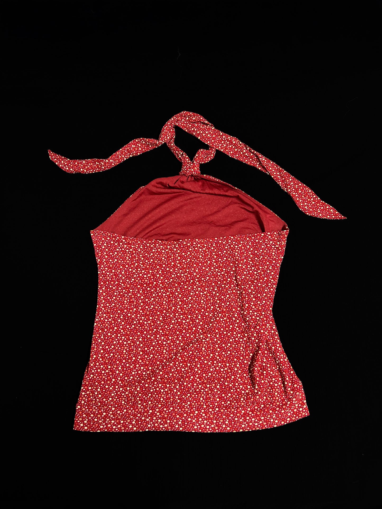 rauður polka dot halter skvísubolur