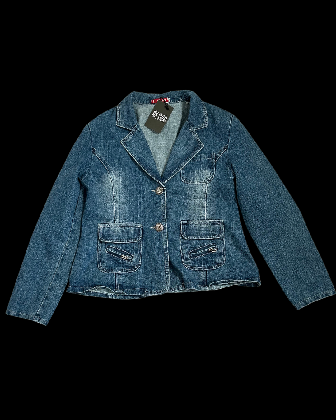 Ljósblár gallablazer