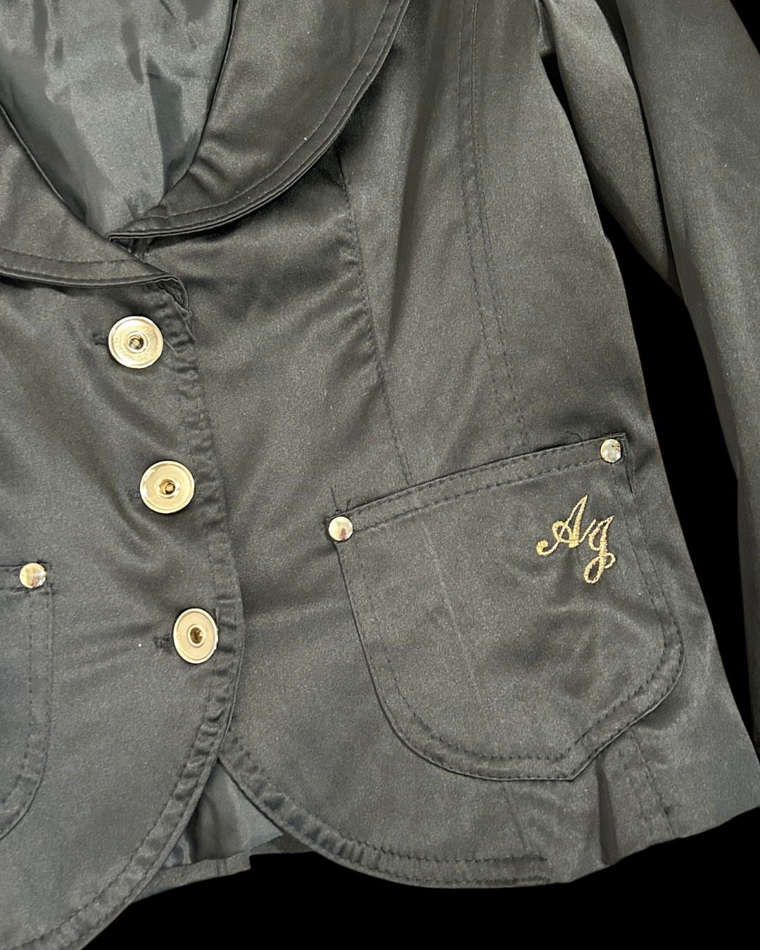 Svartur y2k satín blazer