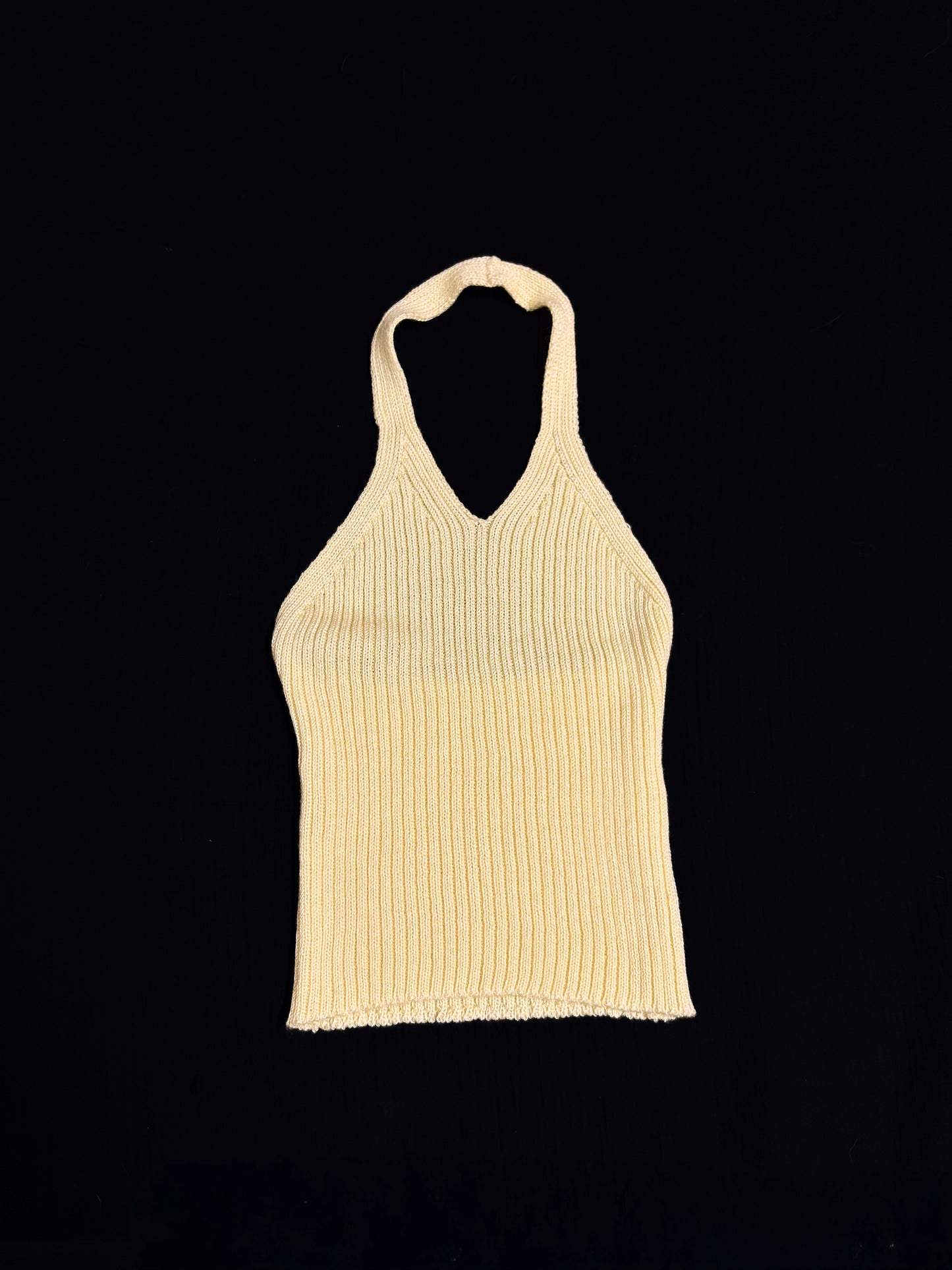 gulur knit halter skvísubolur