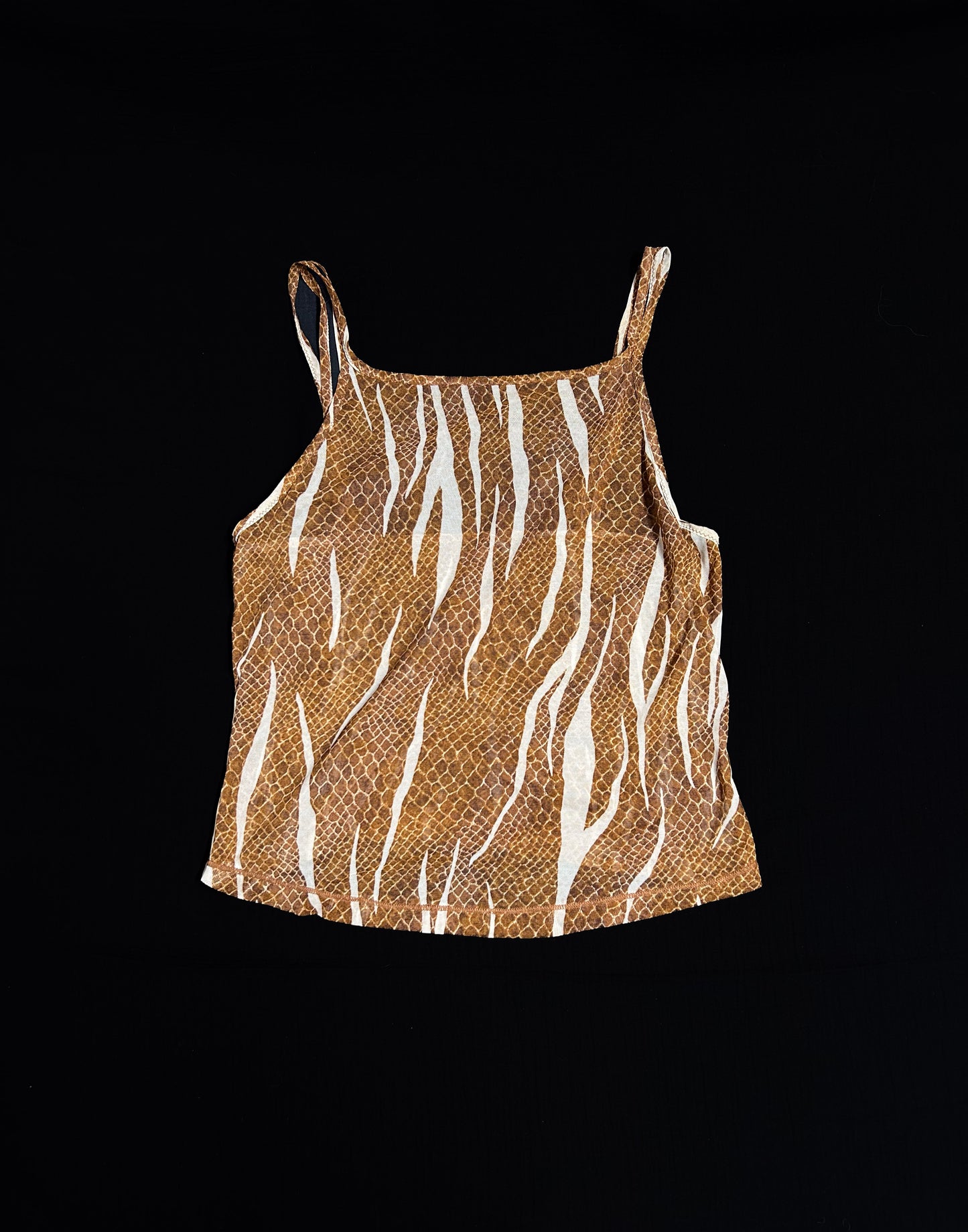 animal print mesh skvísubolur