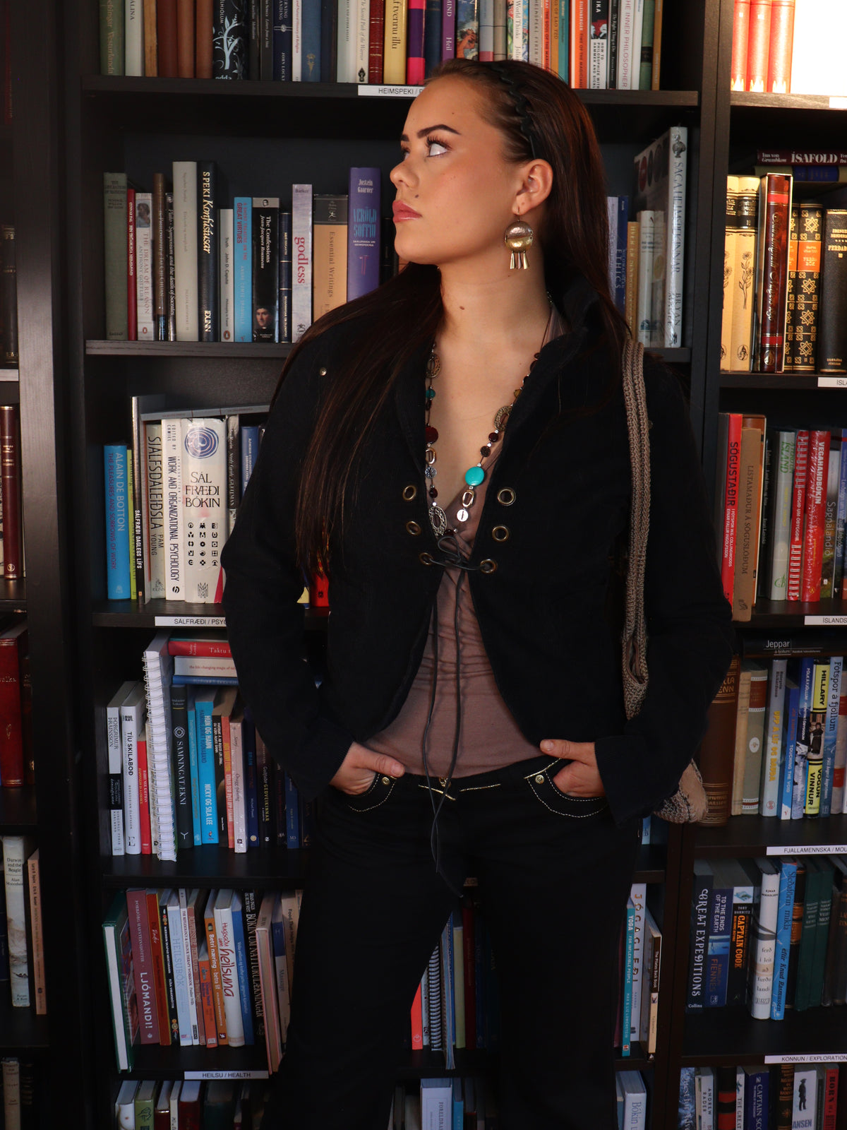Brúnn halter bolur