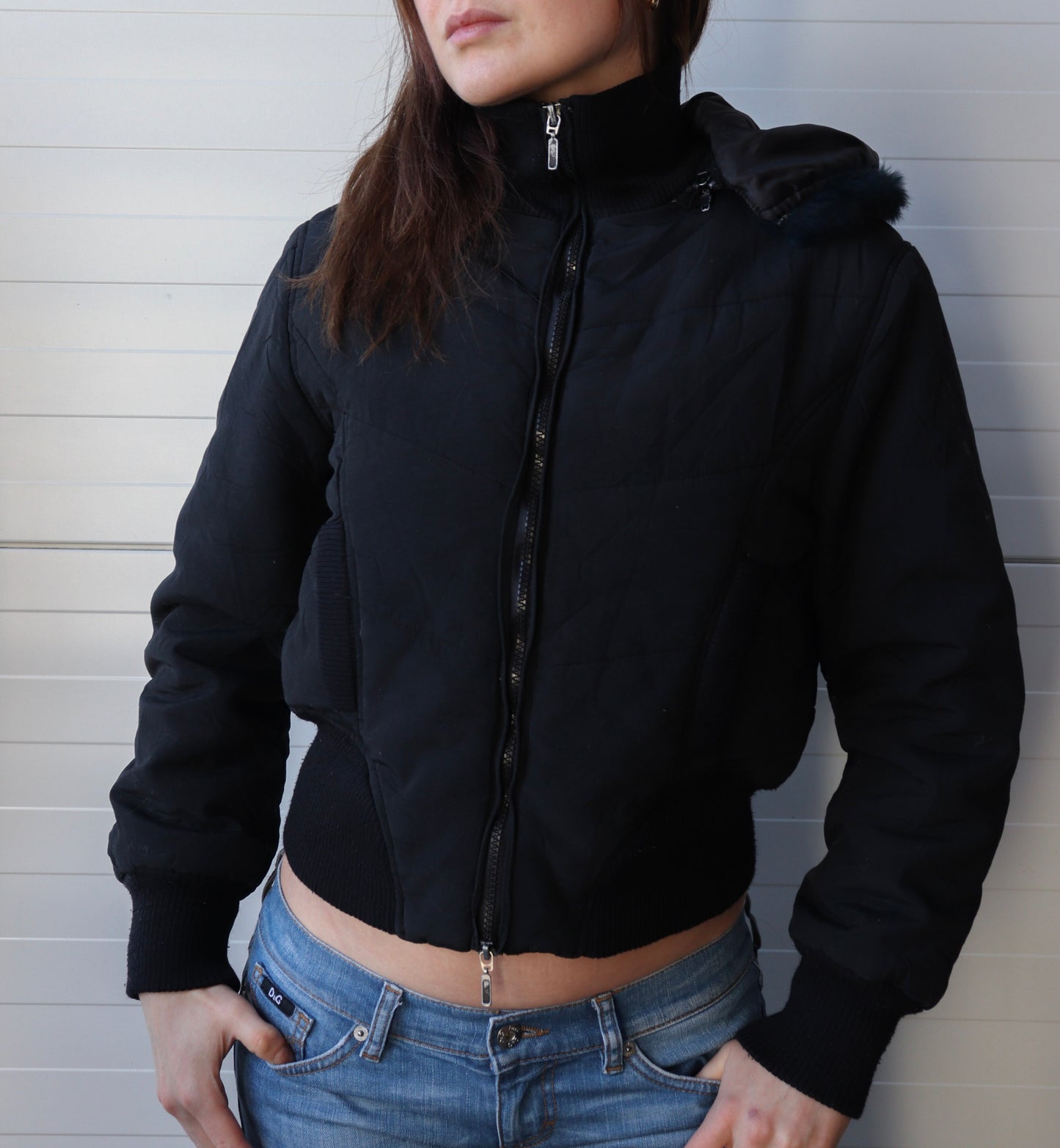 faux fur trim jakki